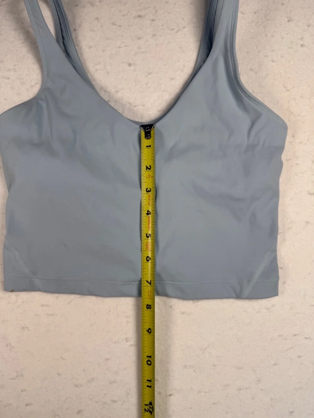 Light Dusty Blue Cropped Workout Tank with Shelf Bra Size Small